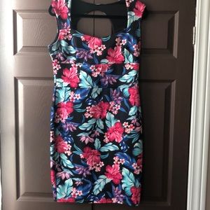 VENUS Flower Print body con dress